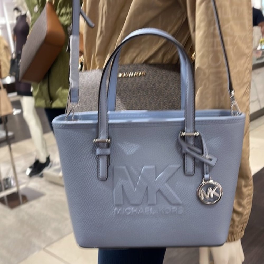 Michael Kors Xs Cryl Conv Tz Tote Pale Blue - Picture 13 of 16